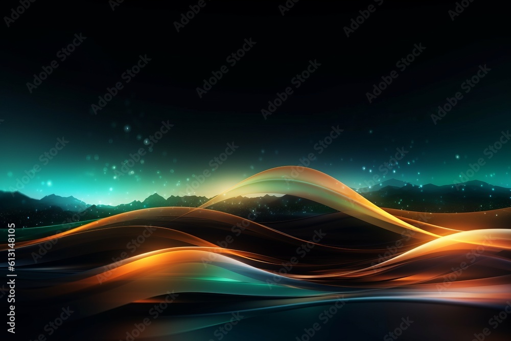 Aufkleber abstract futuristic background with glowing neon moving high speed wave lines and bokeh lights. data