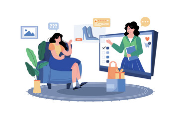 Customer service representative assists with inquiries and issues.