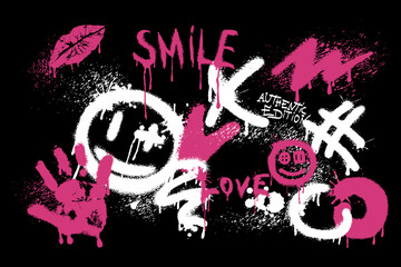 Urban street art graffiti typography with splatter splash effect for graphic t-shirt or sweatshirt © Siarhei