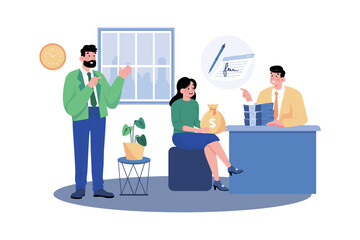 Bank manager overseeing the operations of a bank branch.