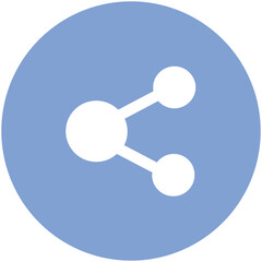 Flat rounded icon of share 