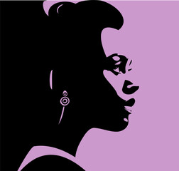 This beautiful girl profile vector image captures the essence of grace and charm. With flowing, lustrous hair cascading down her shoulders, she exudes elegance and confidence. 