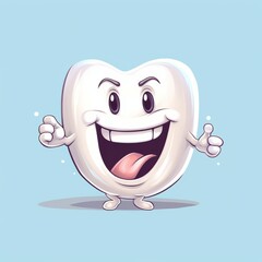 The Adventures of a Funny and Cute Comic Style Teeth Character, Generative AI