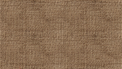 Seamless rough canvas or linen burlap background texture in vintage dark beige brown.