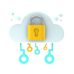 Cloud Security 3D Icon