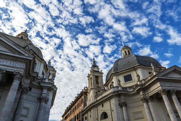 Fototapeta na wymiar Eglises Piazza del Popolo à Rome