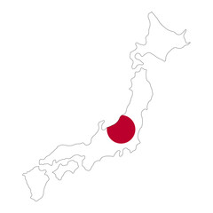 Japan Flag Map (PNG)