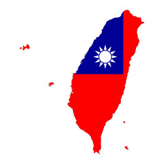 Taiwan Flag Map (PNG)