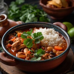 Rich and Aromatic Guatemalan Pepian with Rice and Salad