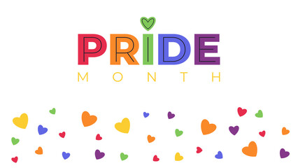 Fototapeta na wymiar Banner for LGBTQ PRIDE month for festival parades, activities, and social gatherings