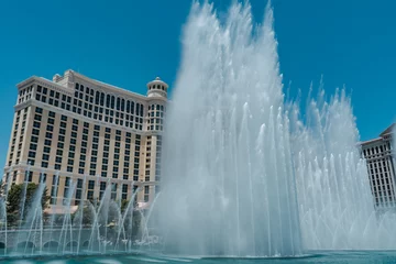 Fotobehang Las Vegas Fountains of Bellagio  is a free attraction at the Bellagio resort, located on the Las Vegas Strip in Paradise, Nevada Summer Travel. 