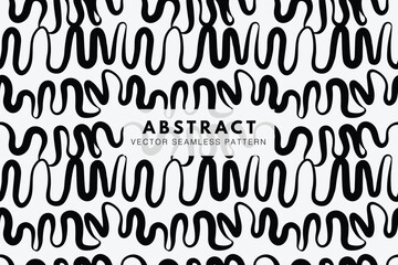 Wavy lines brush stroke abstract seamless repeat vector pattern