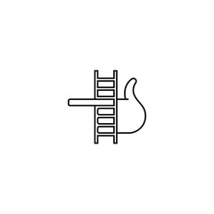 Hand pointer and ladder logo design combination.