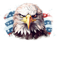 illustration 4th of july with an american flag and eagle with back ground copy space .. Ai generated
