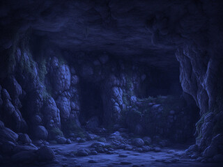 Rock cave entrance inside