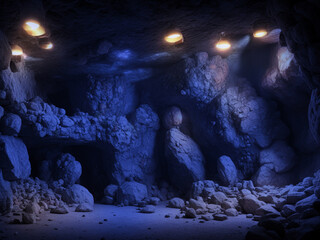 Rock cave entrance inside