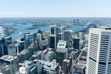 Fototapeta na wymiar Cityscape of Sydney from Westfield Tower. Australia