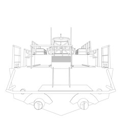 Warship icon outline. Military ships and naval vessels. isolated vector images. Military ship outline vector. Military vehicle template vector isolated on white..