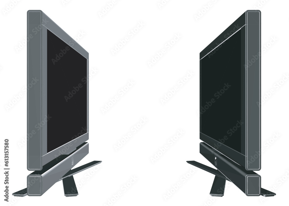 Poster vector laptop polygonal. personal computer in flat style. desktop computer. computer screen, monoblo