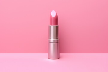 Pink Lipstick on Pink Background | Pink make up lipstick beauty, lip makeup - obrazy, fototapety, plakaty