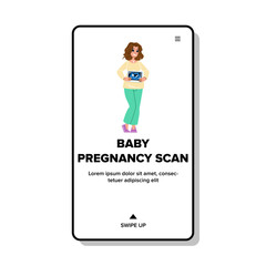 baby pregnancy scan vector. pregnant ultrasound, woman medical, care health, belly technology, sonogram child baby pregnancy scan web flat cartoon illustration