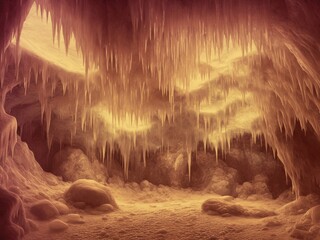 Ice cave entrance inside