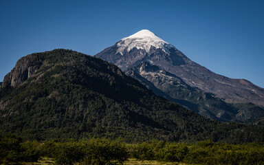 Fototapeta premium panoramic view of lanin volcano in patagonia argentina
