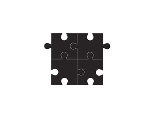 Simple puzzle icon. Vector 
