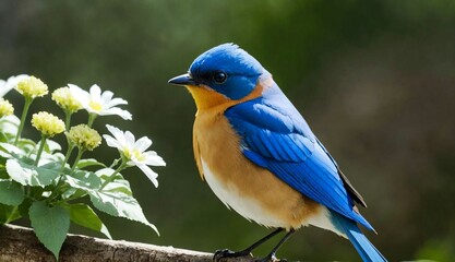Obraz premium blue bird on tree branch ai generated