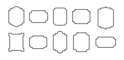 Vintage frame, labels set isolated on white background. Decorative frame. Vector.