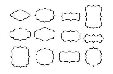 Vintage frame, labels set isolated on white background. Decorative frame. Vector.