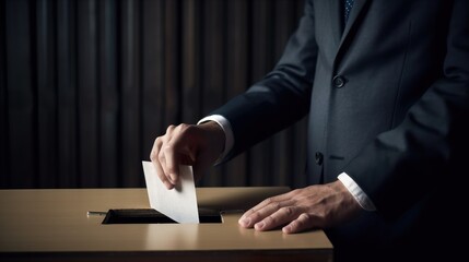 Obraz premium generative ai, person voting in the country's elections for the election of the president
