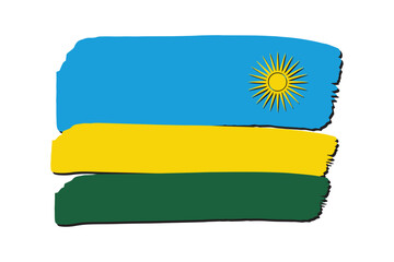Rwanda Flag with colored hand drawn lines in Vector Format
