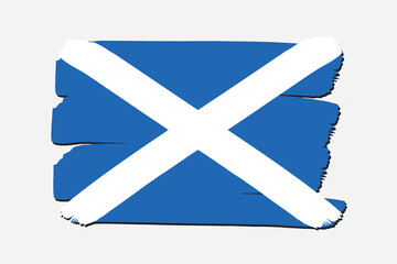 Scotland Flag with colored hand drawn lines in Vector Format