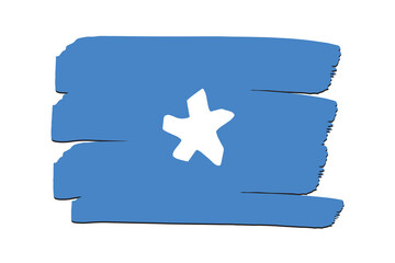 Somalia Flag with colored hand drawn lines in Vector Format