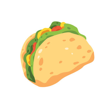 Taco mexican food cartoon vector illustration