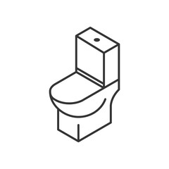 Toilet icon in line style, isometric vector illustration