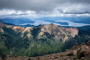 beautiful view of the peaks of the andean mountain range