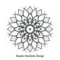 Simple mandala design isolated on white background