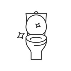 Clean toilet icon in line style, vector image