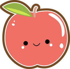 cute face red apple
