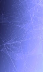 Purple blue gradient vertical web banner background. Fantasy abstract technology, engineering and science wallpaper with particles and plexus connected lines. Wireframe 3D illustration and copy space