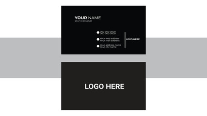 Double-sided creative business card template. Portrait and landscape orientation. Horizontal and vertical layout. Vector illustration.modern black and white business card design