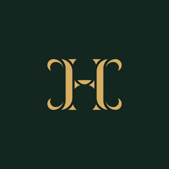 letter h logo design with luxury style