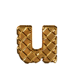 Gold symbol made of gold rhombuses. letter u © oleg