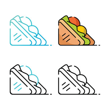 Sandwich icon design in four variation color