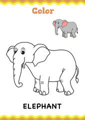 Elephant line art Children coloring Book Designs