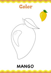 mango line art Children coloring Book Designs