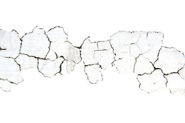White cement walls, old, dirty and cracked surfaces with white background.