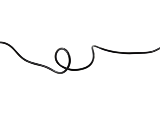 Black wire cable of usb and adapter isolated on white background.Electronic Connector.Selection focus.